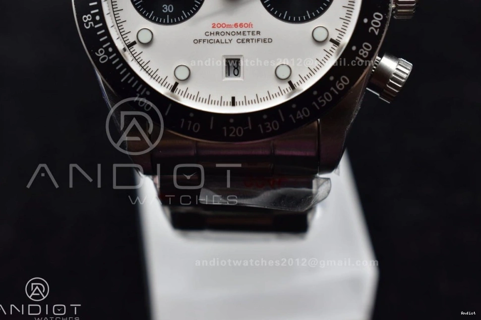 Dial Edition Black Chrono Bracelet White SS Best on SS 1:1 Bay TWS A7750 1104